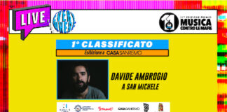 Il vincitore dell’11esima edizione del Premio “MUSICA CONTRO LE MAFIE 2020” è DAVIDE AMBROGIO